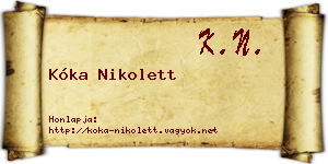 Kóka Nikolett névjegykártya